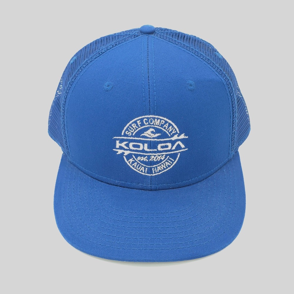 Koloa Surf Company Hat Cap Mens OSFM Blue Snap Back Trucker Kauai Hawaii Surf